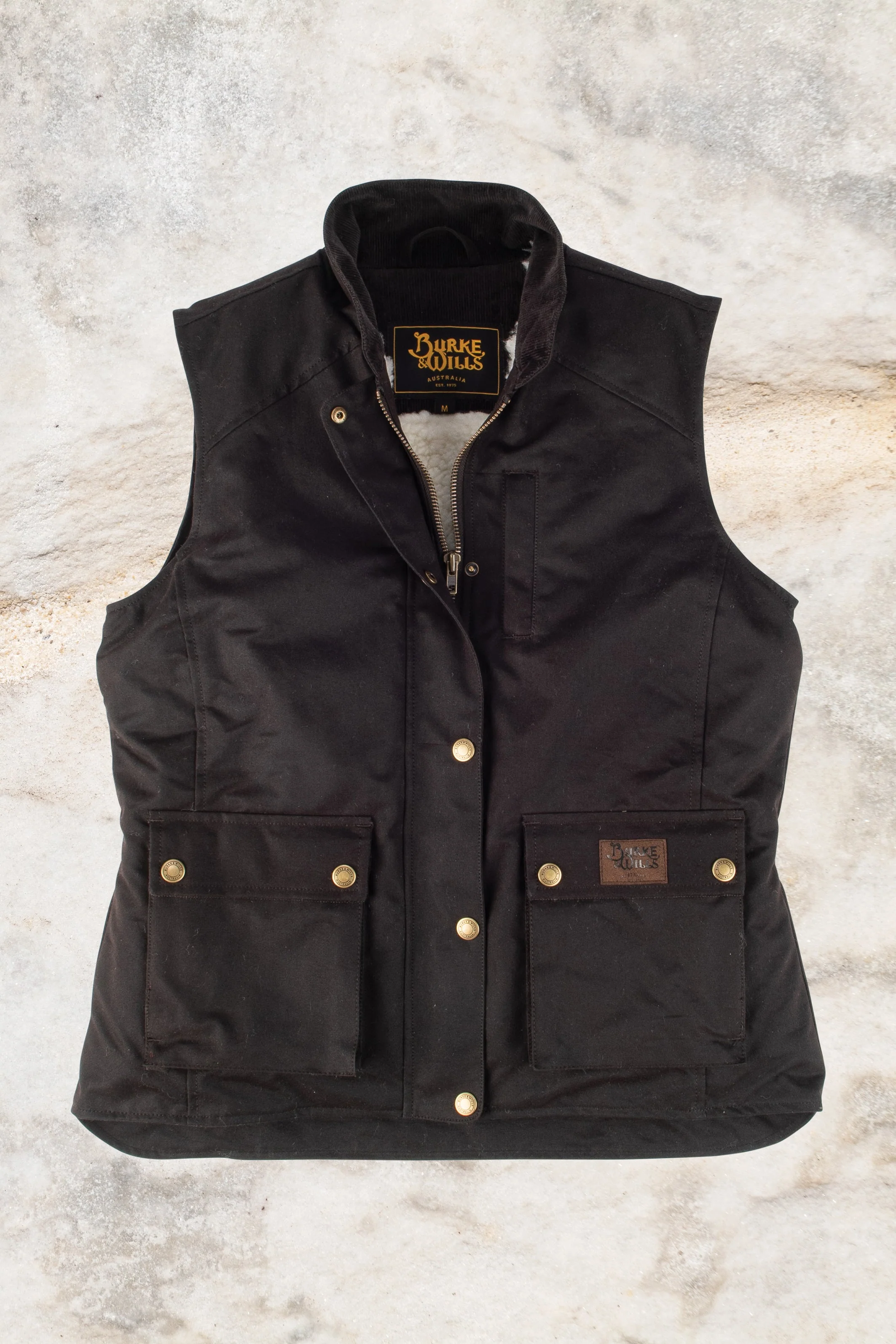Burke & Wills highly durable 12oz Cotton Dri-Tec Oilskin fabric Womens Derwent Vest - Image 2