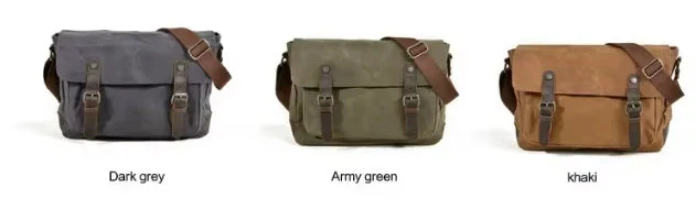 GS2 Waxed Leather Messenger Satchel Shoulder Bags vintage Retro Style - Image 12
