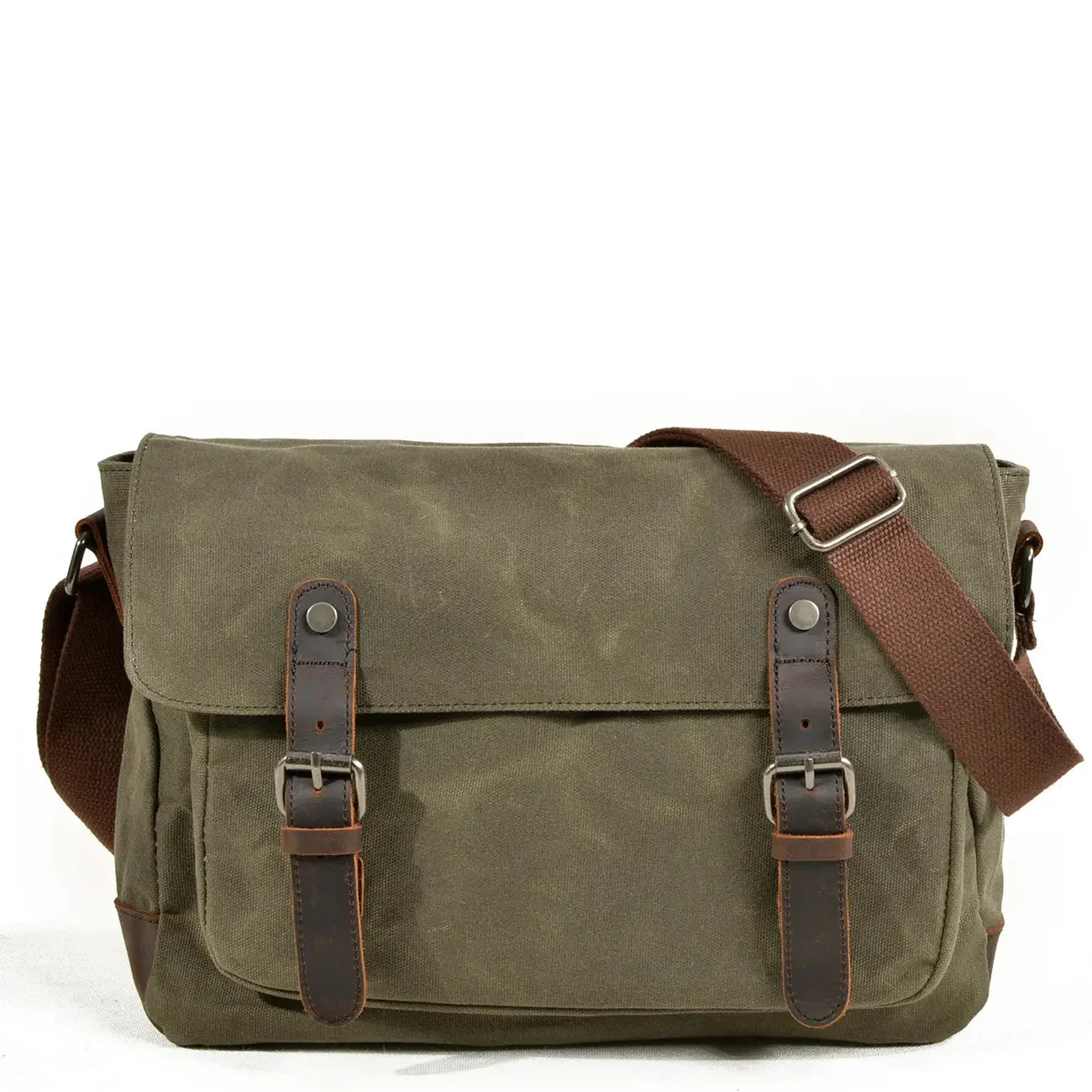 GS2 Waxed Leather Messenger Satchel Shoulder Bags vintage Retro Style - Image 14