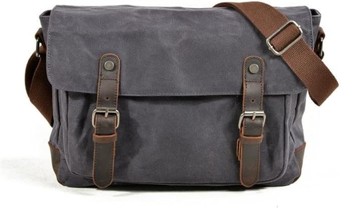 GS2 Waxed Leather Messenger Satchel Shoulder Bags vintage Retro Style - Image 3