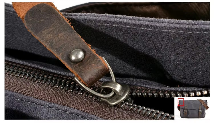 GS2 Waxed Leather Messenger Satchel Shoulder Bags vintage Retro Style - Image 5
