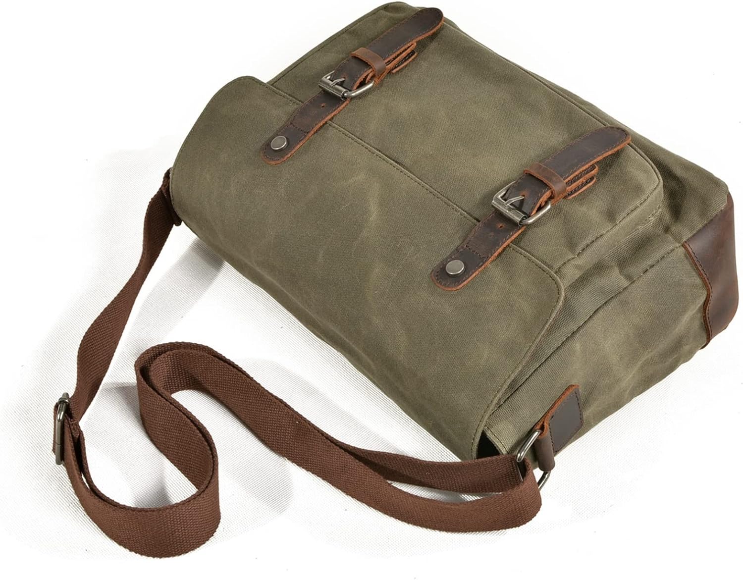 GS2 Waxed Leather Messenger Satchel Shoulder Bags vintage Retro Style - Image 8
