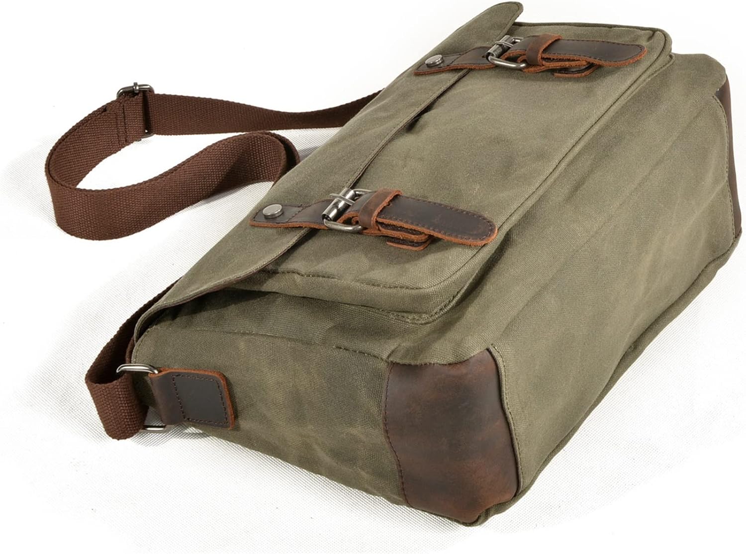 GS2 Waxed Leather Messenger Satchel Shoulder Bags vintage Retro Style - Image 9