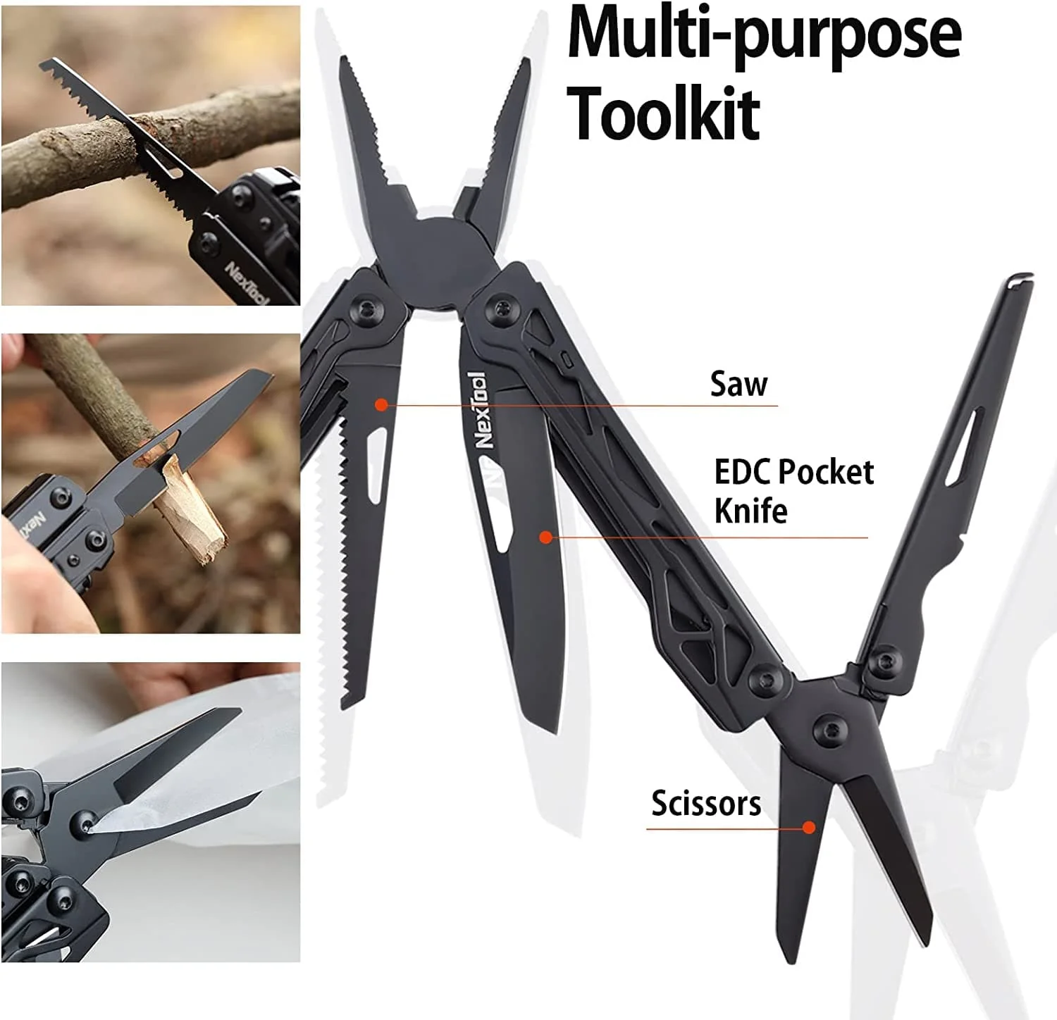 RECON GS2S NEXTOOL NE20151 Multi-Tool with 9 piece screwdriver set, Black Knight - Image 24