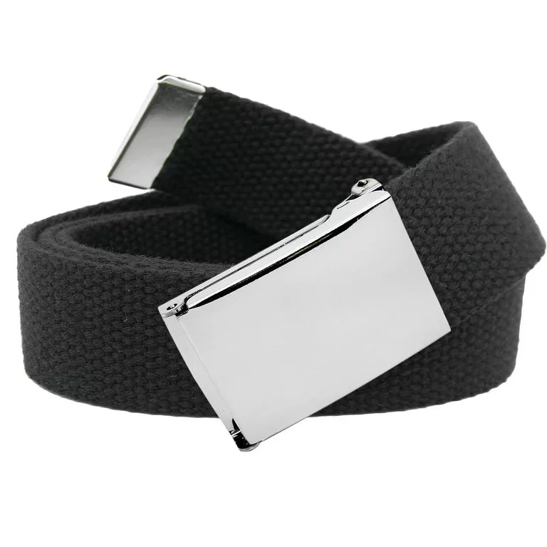 RECON GS2 Military Web Belt Classic Silver Slider Military Belt Buckle with Canvas Web - Image 4