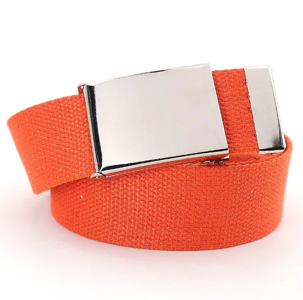 RECON GS2 Military Web Belt Classic Silver Slider Military Belt Buckle with Canvas Web - Image 5