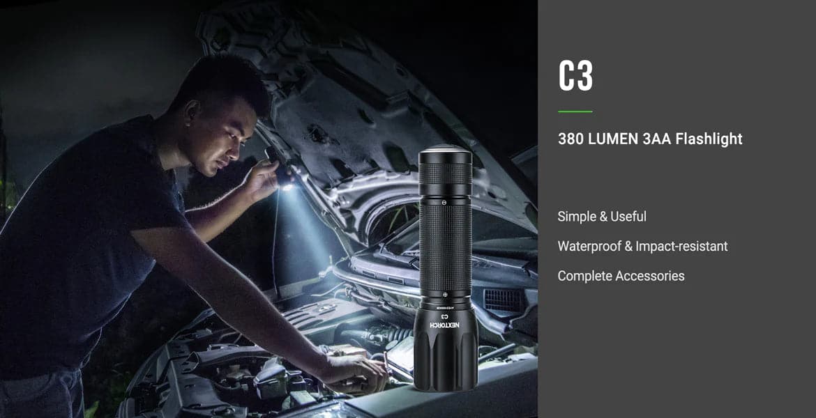 NEXTORCH C3 380 Lumens 3AAA Flashlight - Image 12