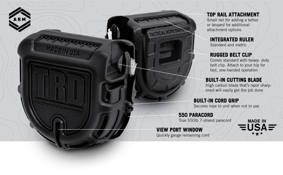 RECON GS2 Para Cord TRD -Para Cord 50 FT (15.5M) x 550 LB Tactical Rope Dispenser - Image 6