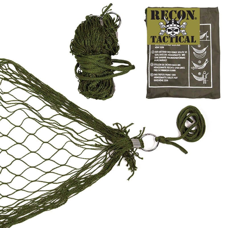 RECON GS2 Olive Compact Mini Rope Hammock with stuff sack - Image 2