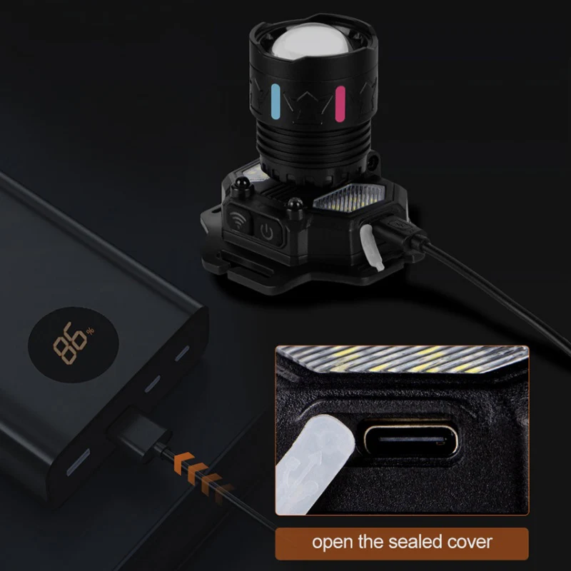 RECON GS2 TravelMate 4 Colour Mode 4 Light mode Rechargeable induction GS2H-8501-1| Dual Laser + COB LED Rechargeable Headlamp 10,000 Lumens - Image 4