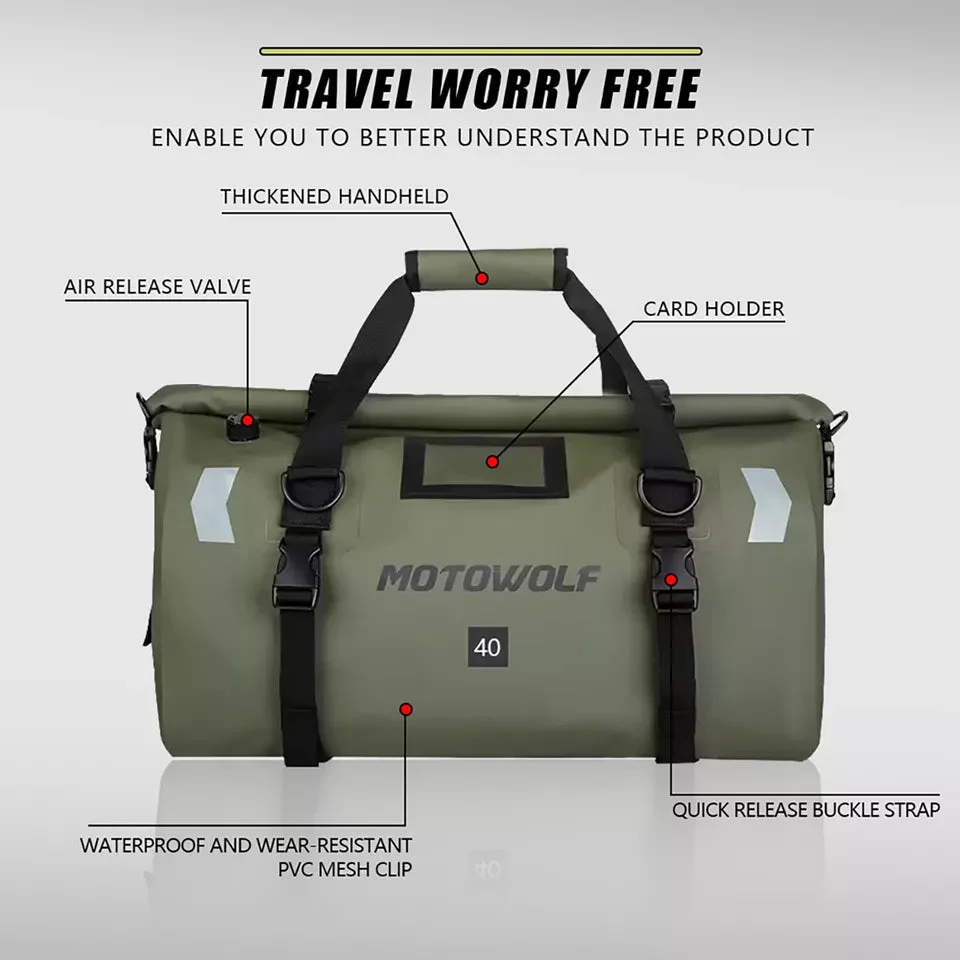 RECON GS2 40L Waterproof Travel Outdoor Luggage Pack/Motor Cycle Seat Bag - Image 10