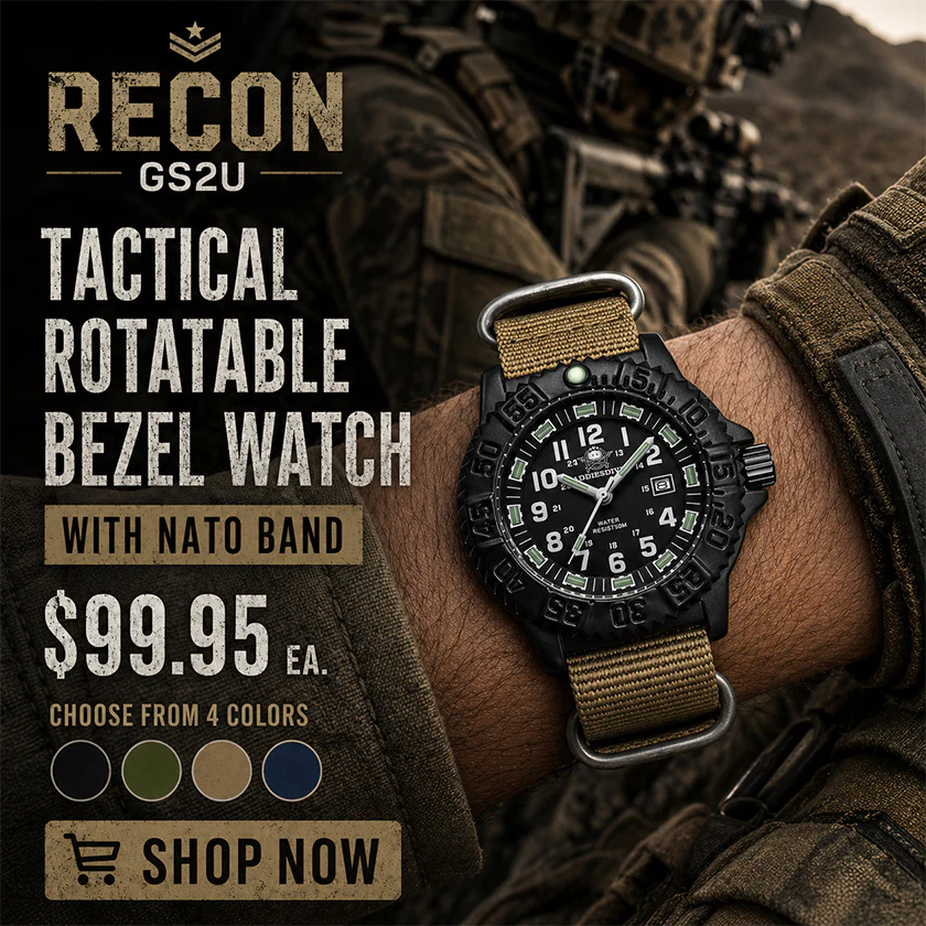 RECON GS2U Tactical Rotatable Bezel Watch with NATO Band - Image 5