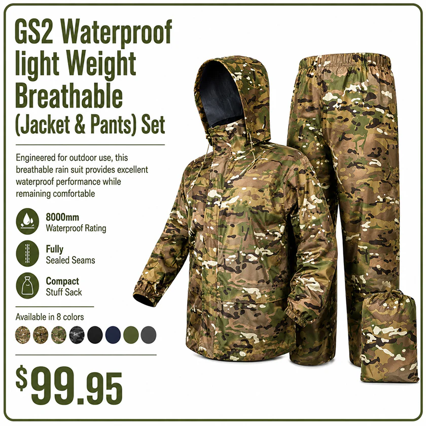 RECON GS2 Waterproof light Weight Breathable (Jacket & Pants) Set - Image 14