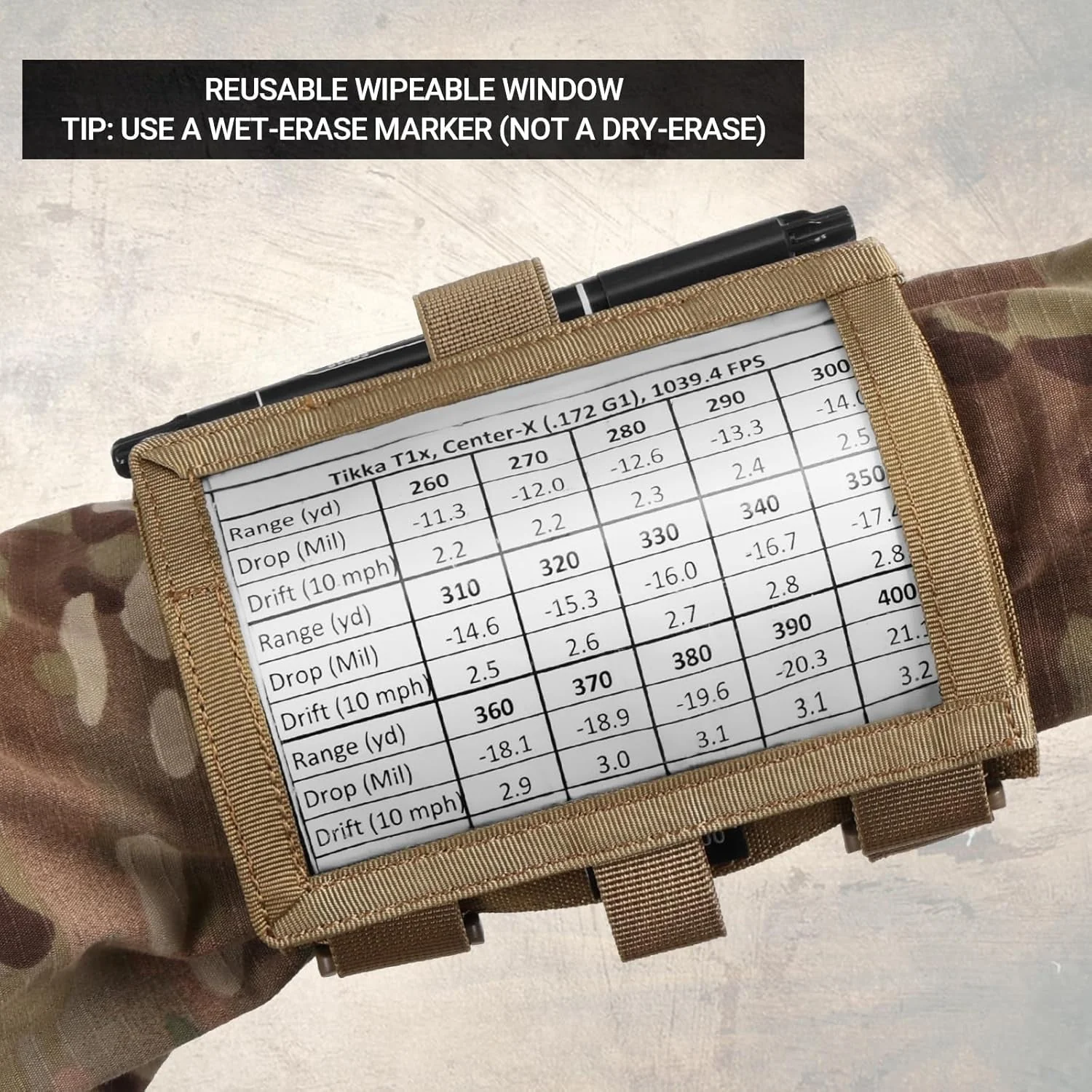RECON GS2 Tactical Wrist Map, Nav, Note DOPE Pouch - Image 10
