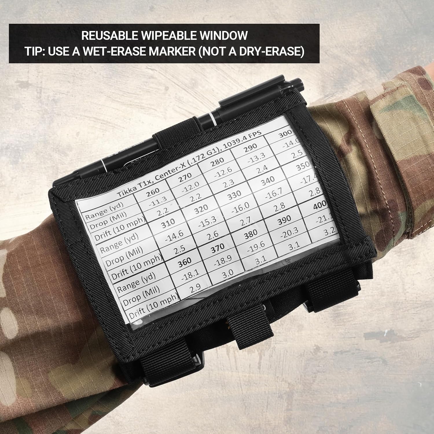 RECON GS2 Tactical Wrist Map, Nav, Note DOPE Pouch - Image 6