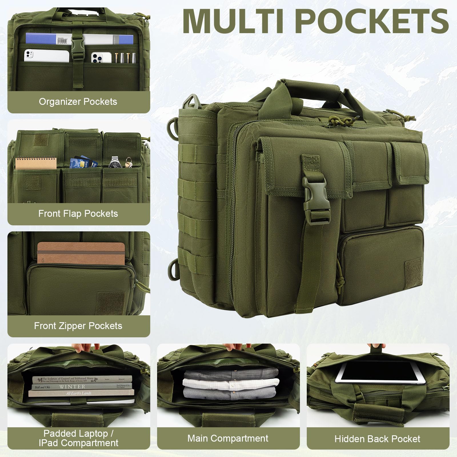 RECON GS2 / A025 25L Tactical Multi Functional MOLLE Briefcase/Messenger Bag - Image 3