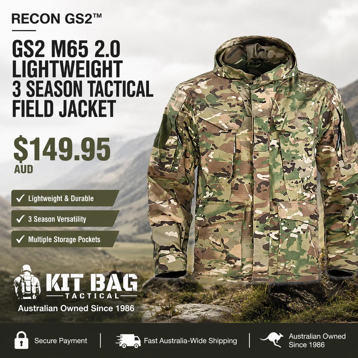 RECON GS2 M65 2.0 Lightweight 3 season Tactical Field Jackets - Image 2