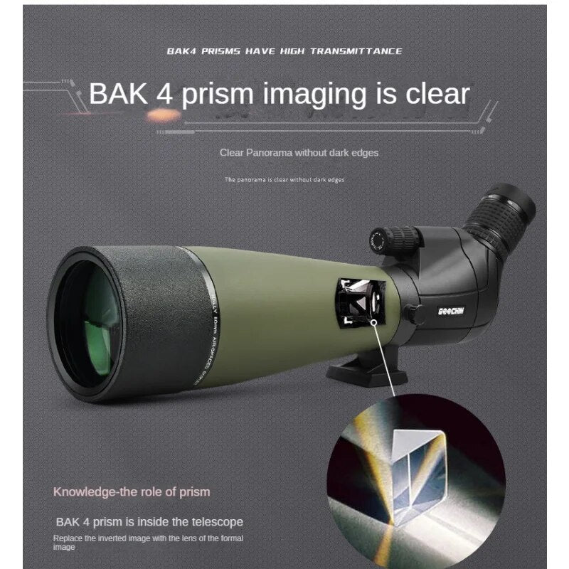 RECON GS2 High Definition BAK4 Powerful nitrogen Filled Waterproof 25-75x80 Spotting Scope with Tripod And Carry Bag - Image 10