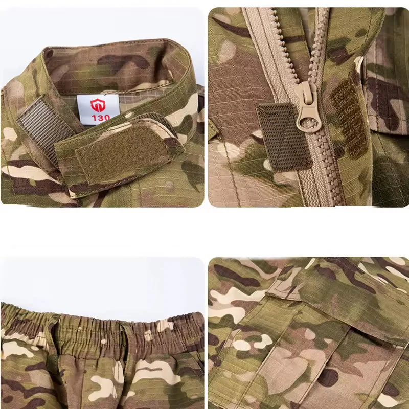 RECON GS2 M95 Kids Style Rip Stop Camo Pants & Shirt clothing Sets - Image 3