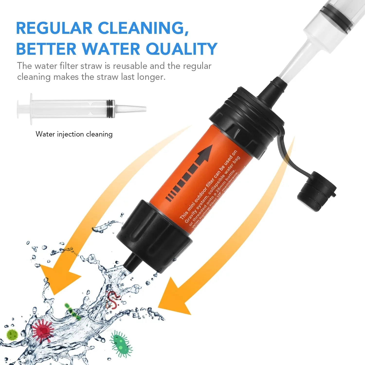 Recon GS2 Mini Personal Portable Water Purification Kit with Straw - Image 9