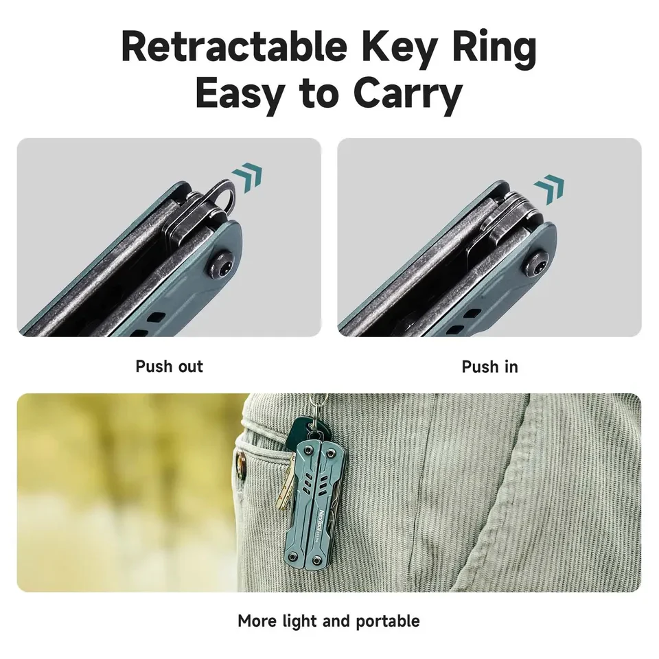 RECON GS2  Mini Sailor S11 Pro 12-In-1 Multi Tool Outdoor Folding Scissors Screwdriver Combination Portable EDC Pin Keychain - Image 6