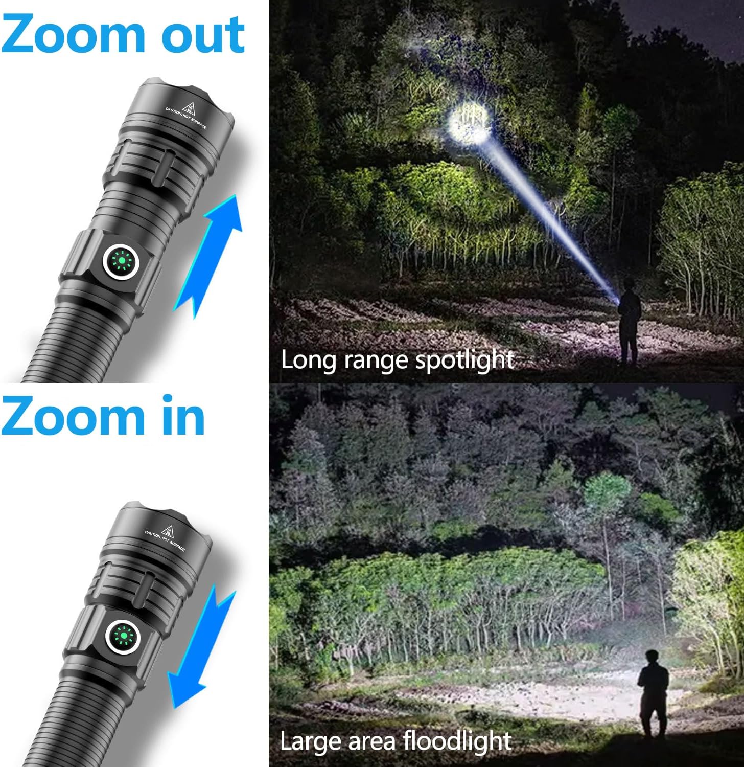RECON GS2 Tactical Mk3 Ultra Long Distance Weapon Mountable HP Rechargeable LED Flashlight 2000 + Lumens - Image 7