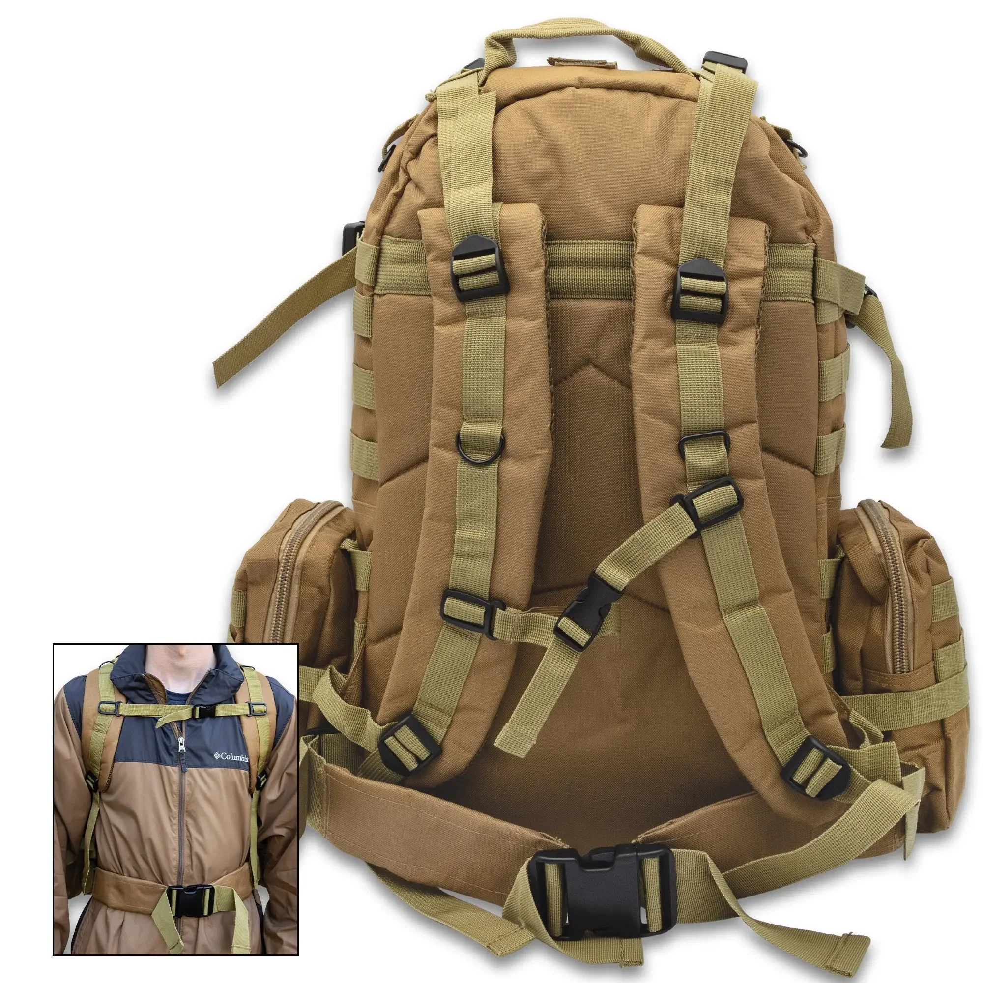 RECON GS2 MOLLE 600D Tactical R72  3-day Assault Pack with 3 x Detachable Pouches - Image 3