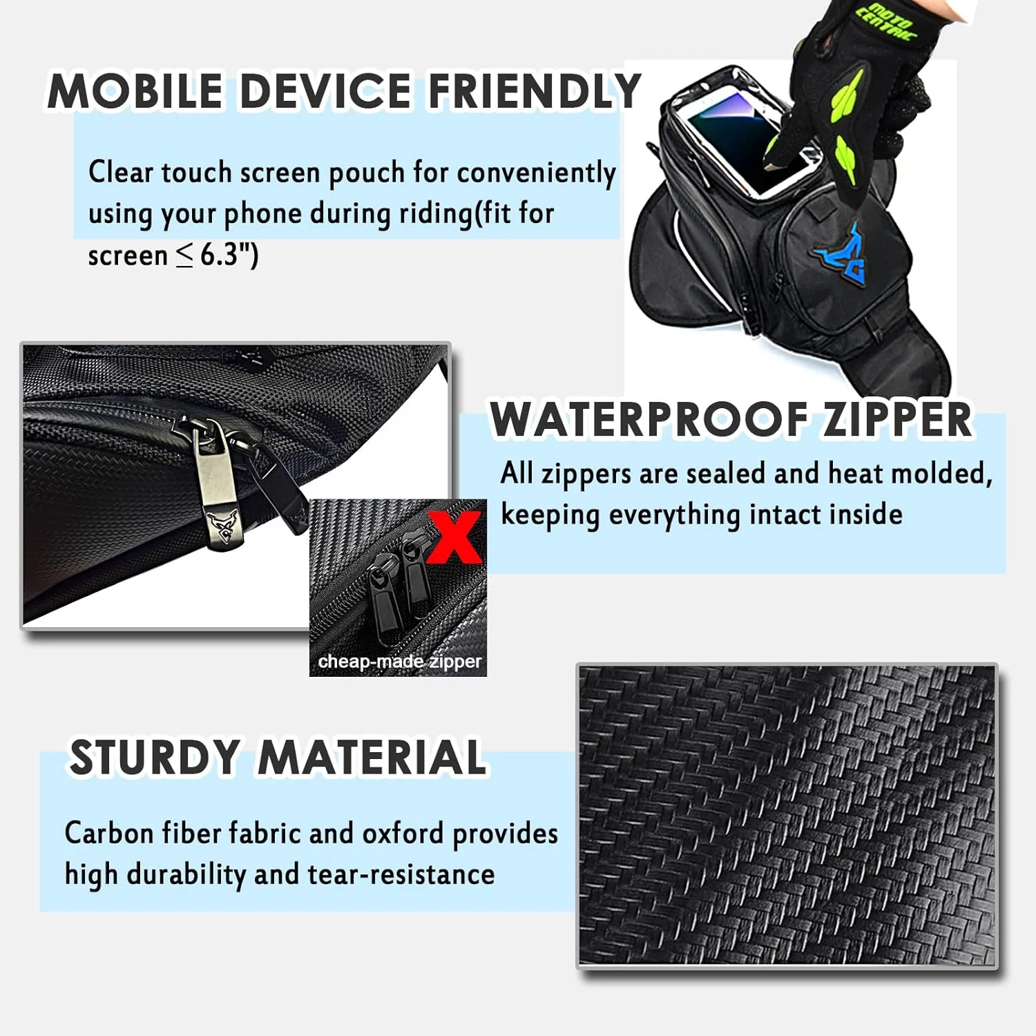 RECON GS2 Motorcycle Fuel Tank bag - Image 5