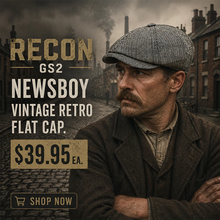 RECON GS2 Newsboy Vintage Retro flat cap. - Image 7