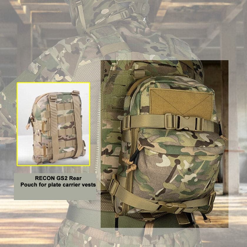 RECON GS2 Plate Carrier & Tactical Vest Mounted Small utility/Hydration Go Pack - Image 5