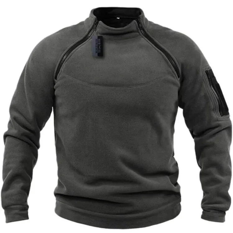 RECON GS2 Polar Fleece Tactical Windproof Thermal Pullover With Heat-Regulating Zipper - Image 8