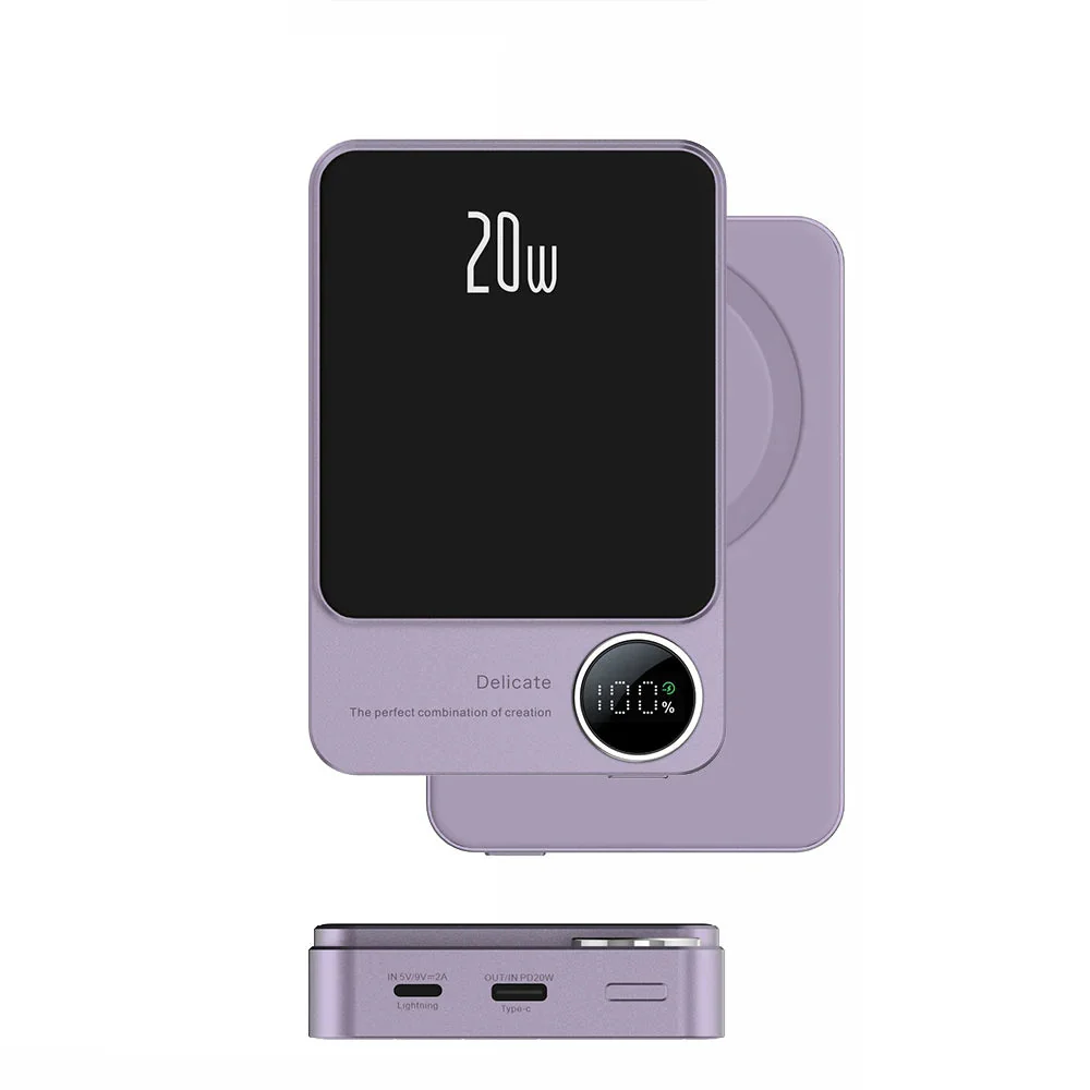 RECON GS2U Q9  Mini Portable Power bank Ultra Slim Version10000mah Magnetic Wireless Charging  with Led Display - Image 4