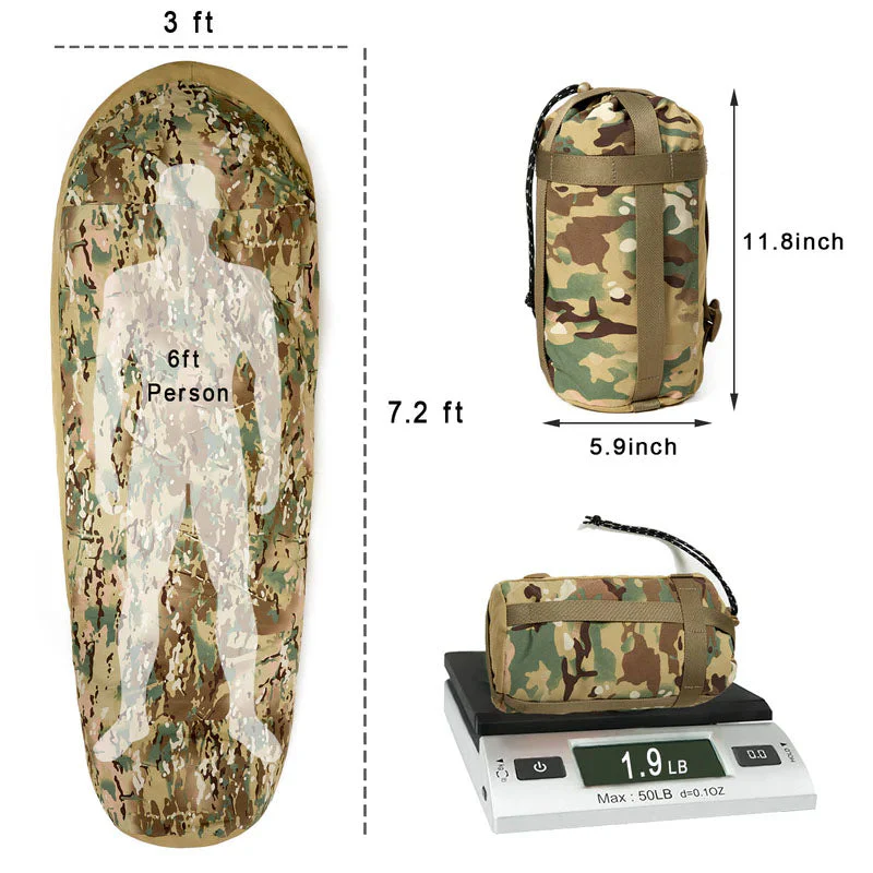 RECON GS2 Recon 6  3 season sleeping bag plus multi cam  XL Bivvi Bag combo - Image 5