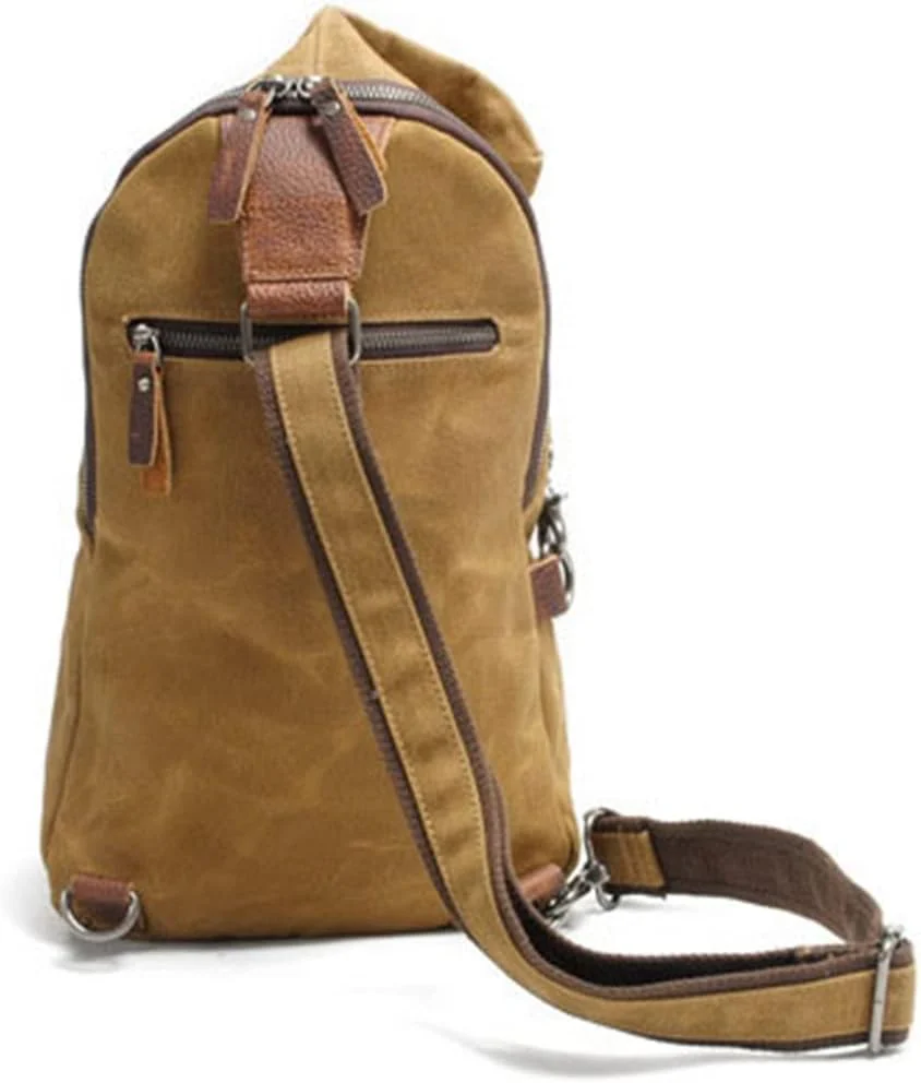 RECON GS2 Retro Waxed Canvas & Leather Cross Body 12L Backpack - Image 4