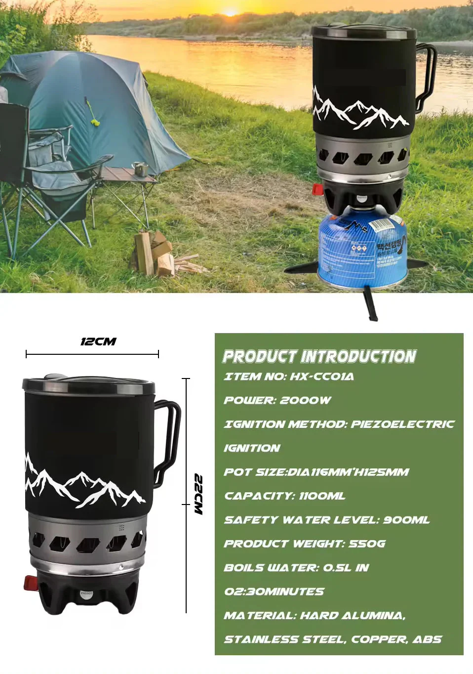 RECON GS2U SC  Fast Jet Boil 1.4L gas stove cooking system - Image 6