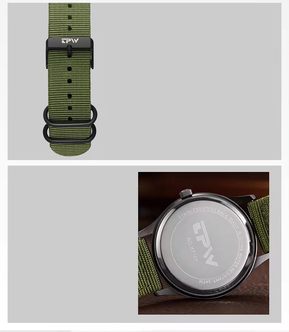 RECON GS2 Slimline Stainless Steel Military Watch - Day and Date Function including  NATO Watch Band - Image 15