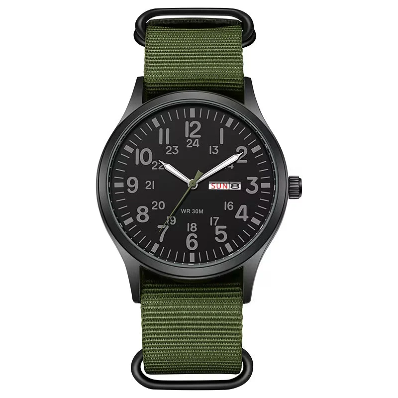 RECON GS2 Slimline Stainless Steel Military Watch - Day and Date Function including  NATO Watch Band - Image 18