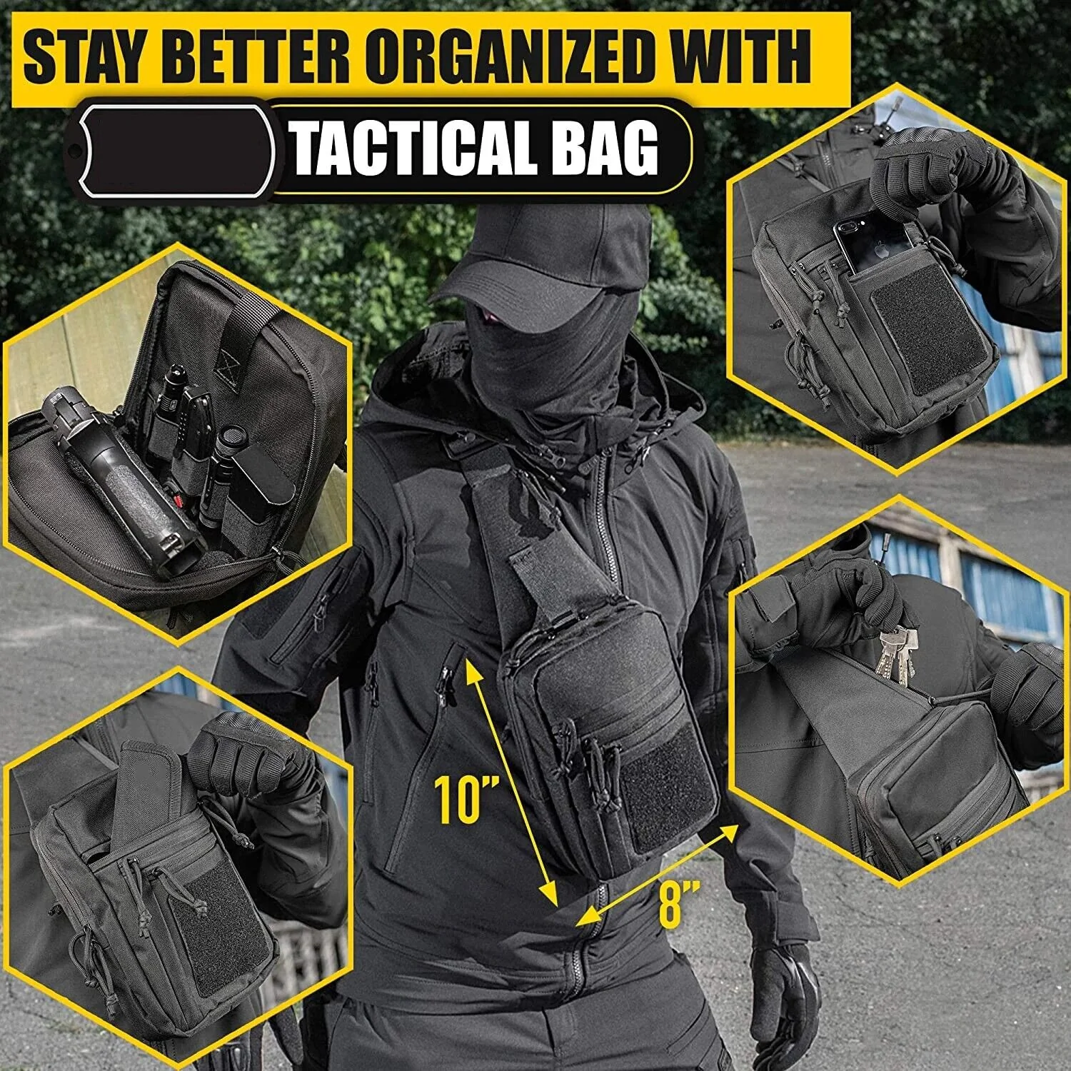 RECON GS2 Tactical Covert Concealed Pistol holder crossbody sling bag - Image 5