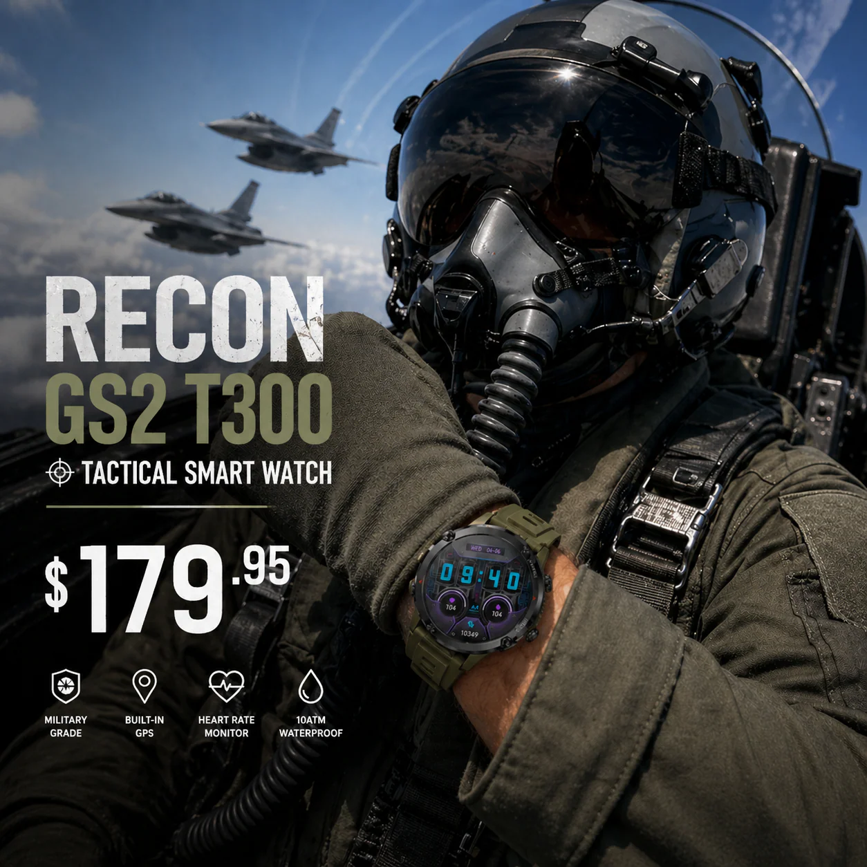 RECON GS2 T300 Tactical Style Smart Watch - Image 10