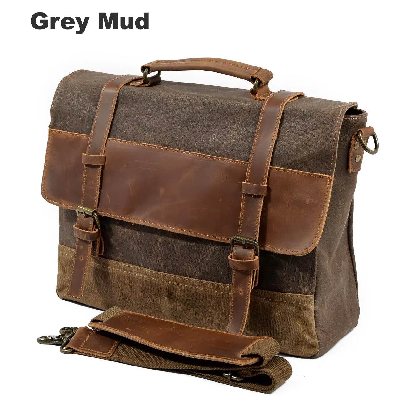 RECON GS2 TravelMate Waxed oil canvas leather Briefcase- unisex - Image 2