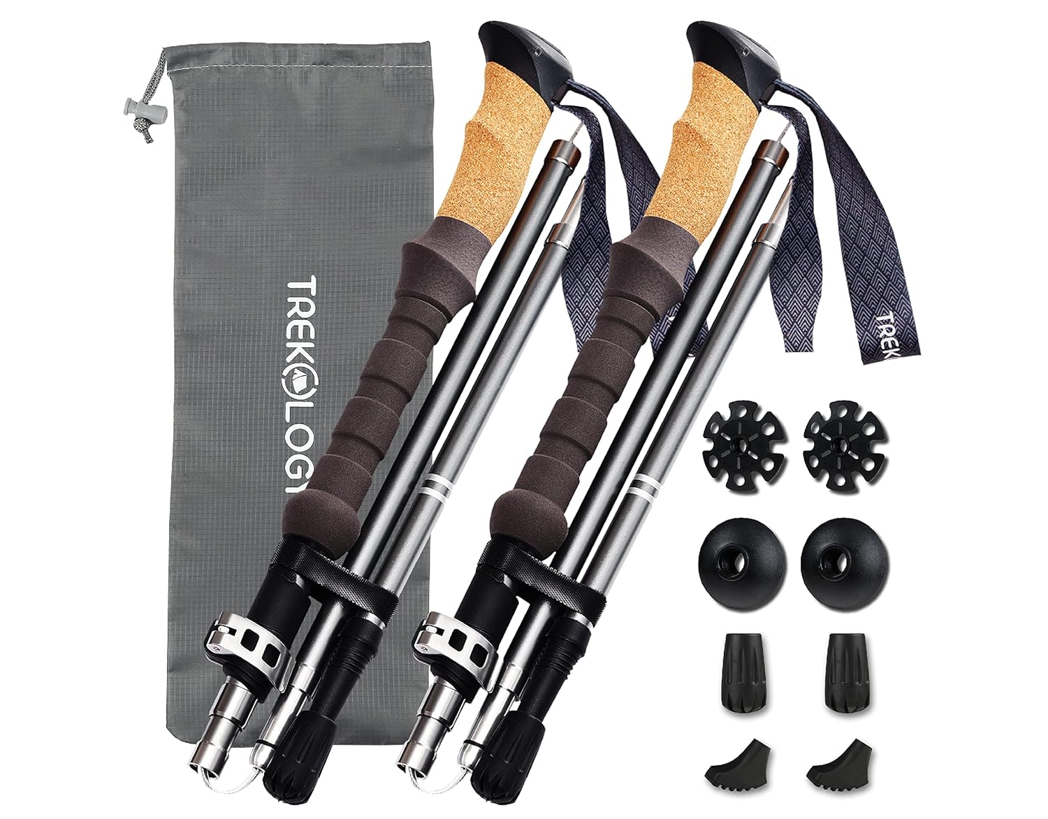 RECON GS2 Ultra Light  Compact Telescopic Cross Country Trekking/Walking Poles