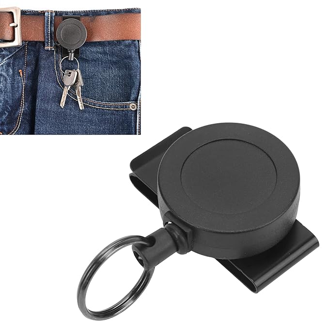 RECON GS2S Retractable 10 Key Tool Reel Holder Steel wire 360 degree rotating Belt Clip Chain Heavy Duty Split Ring - Image 6