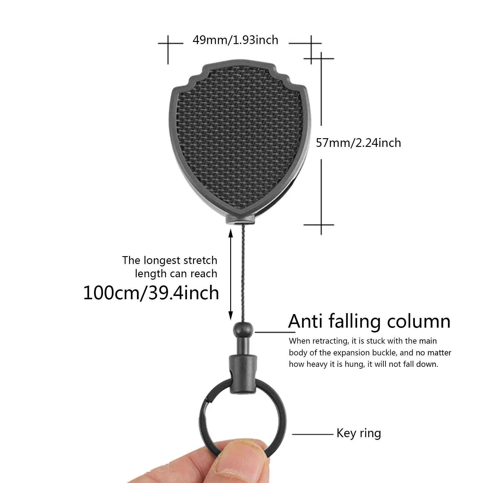 RECON GS2S Retractable 15 Key Tool Reel Holder Steel Belt Clip Chain Heavy Duty Split Ring - Image 5