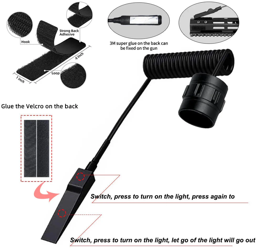 RECON GS2S Tactical Waterproof LED Hunting Rechargeable Flashlight set 1600 Lumens - Image 6