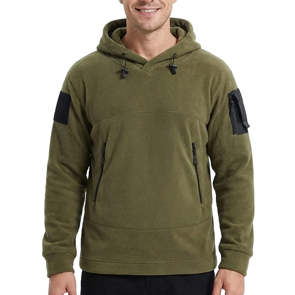 RECON GS2U ECWU Tactical Fleece Hoodie – Military Style Pullover Anorak with Arm Pocket & ID Panels