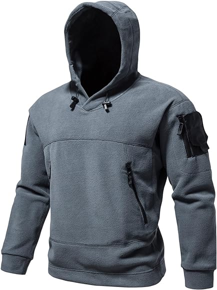RECON GS2U ECWU Tactical Fleece Hoodie – Military Style Pullover Anorak with Arm Pocket & ID Panels - Image 10
