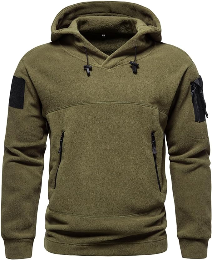 RECON GS2U ECWU Tactical Fleece Hoodie – Military Style Pullover Anorak with Arm Pocket & ID Panels - Image 2