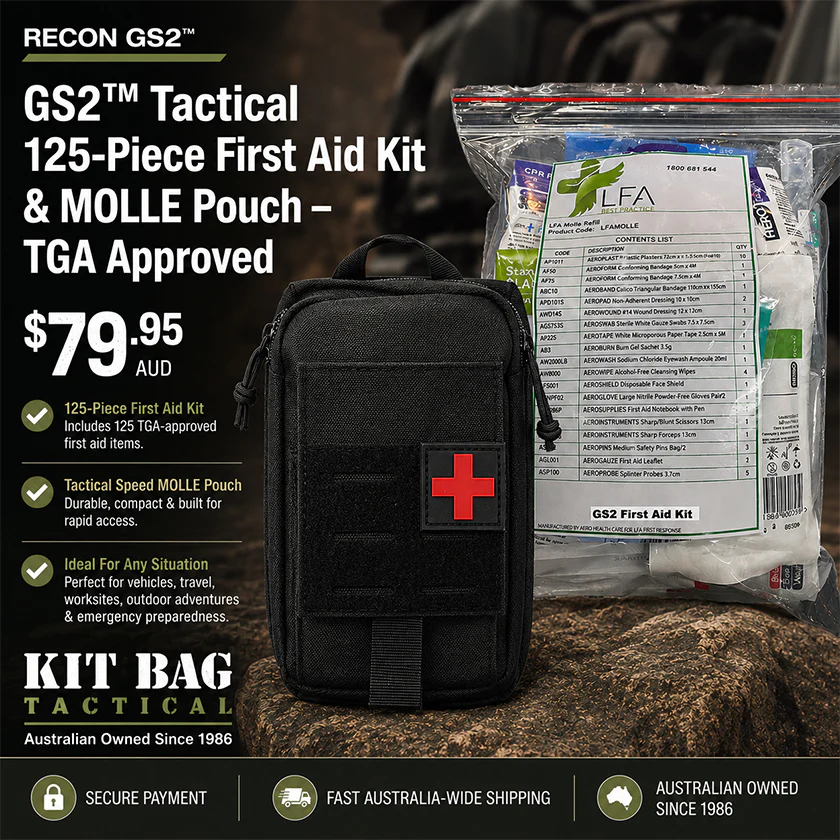 RECON GS2™ Tactical 125-Piece First Aid Kit & MOLLE Pouch – TGA Approved - Image 14
