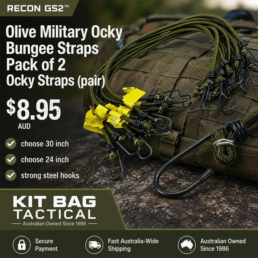 RECON Olive Military Ocky Bungee Straps Pack of 2 - Image 3