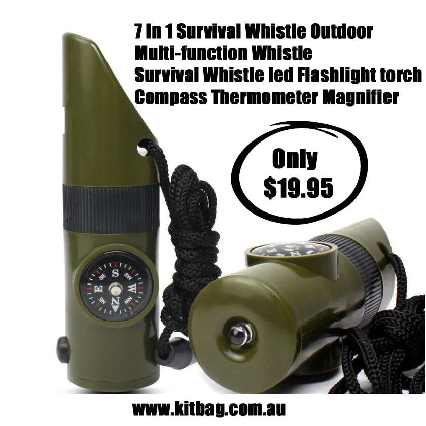 Survival Olive Green 7-IN-1 Survival Whistle - Image 6